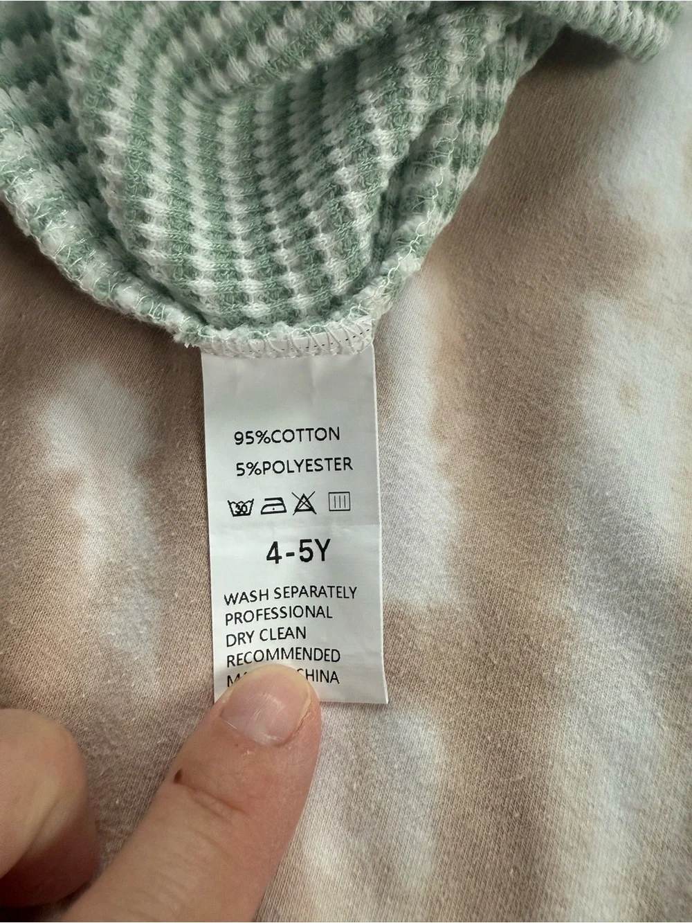 4-5Y Waffle Knit Short Set in Sage Green